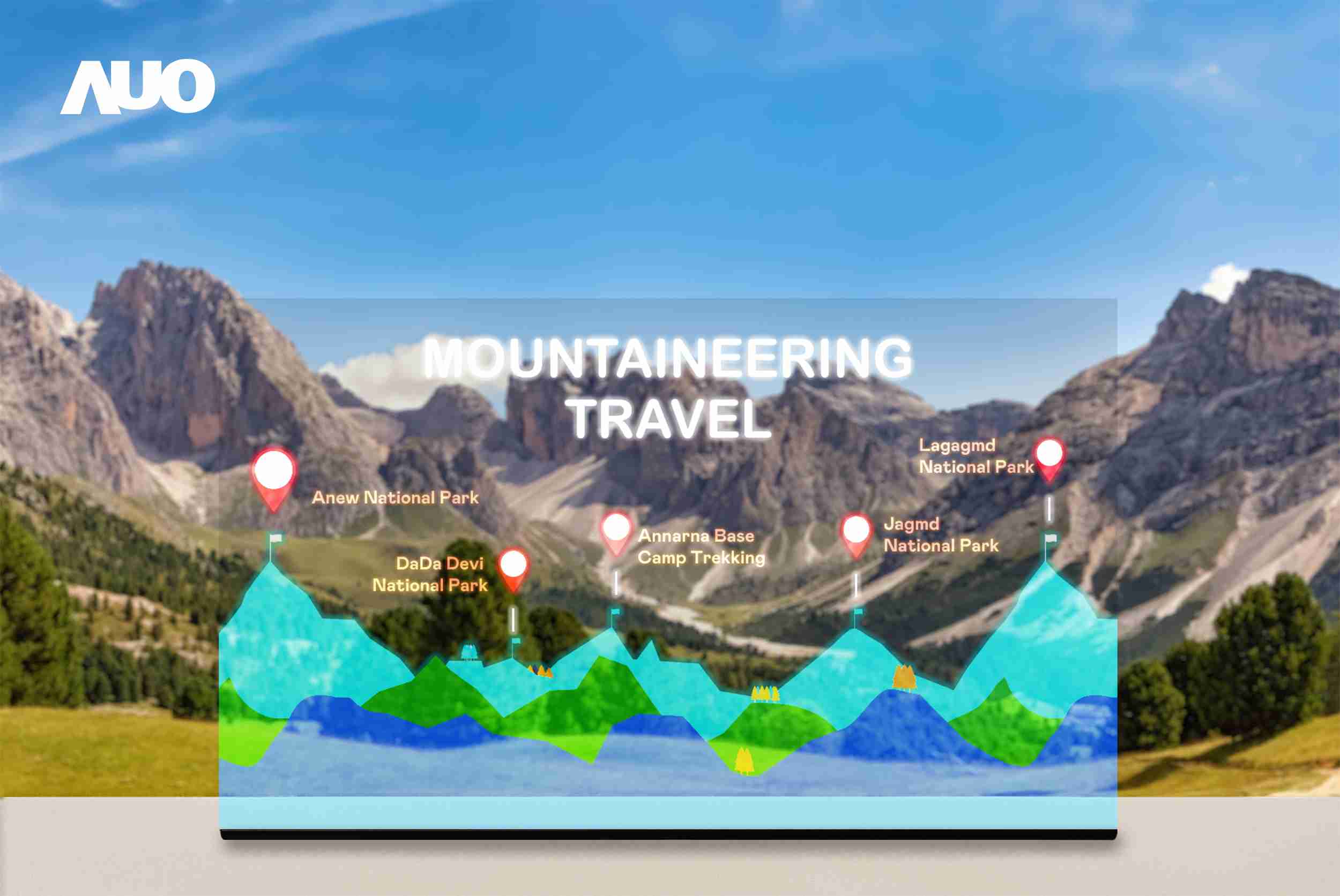 尊龙集团展示全球单片尺寸最大(*)42吋透明Micro LED显示器拼接而成的〝64吋透明Micro LED显示器〞，，，，具备高透明度、、、、1,000 nits高亮度、、、广色域、、、采用三边无边框的无缝拼接等多重特色，，呈现超高清、、细腻画质而不遮挡后方视觉，，，满足层峰需求，，，，可广泛运用于零售、、艺术展览或商业空间等场域